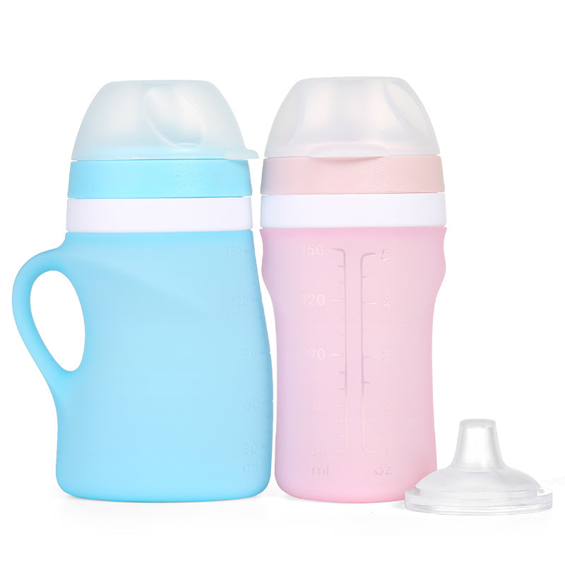 Baby Food Feeder Baby Feeders For Baby Food Blue/Pink Silicone Baby Spoon  Feeder Bottle Milk