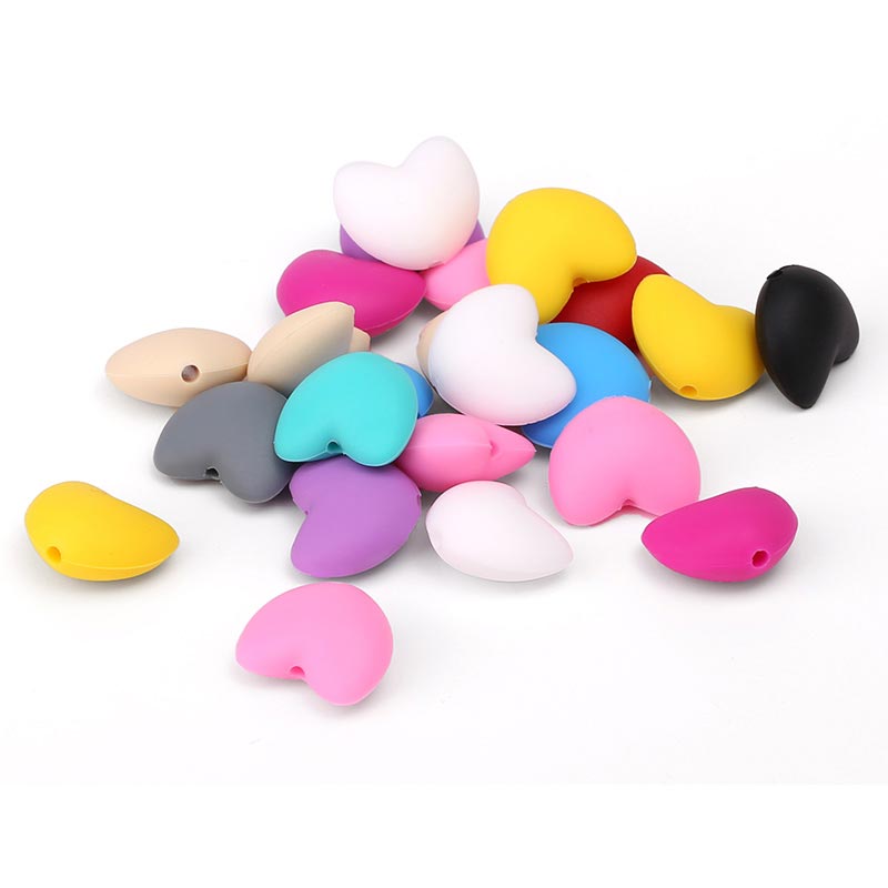 Custom Silicone Beads Loose Heart Beads 