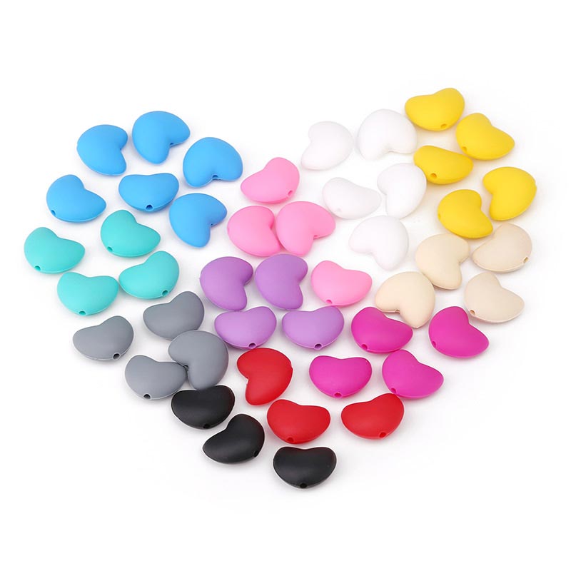 Custom Silicone Beads Loose Heart Beads 