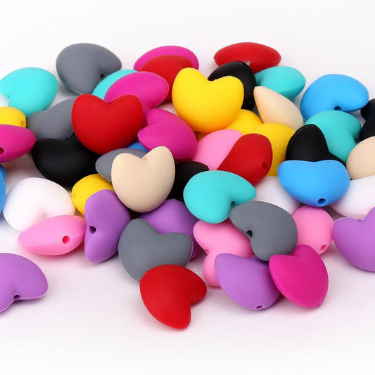 Custom Silicone Beads Loose Heart Beads 