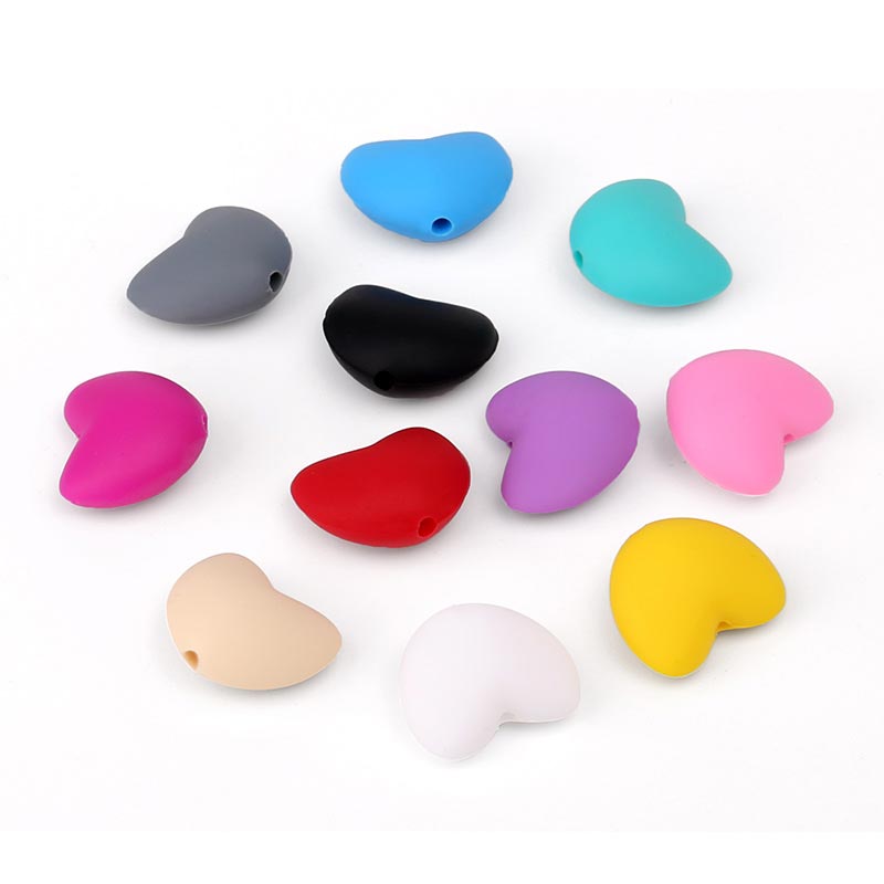 Custom Silicone Beads Loose Heart Beads 