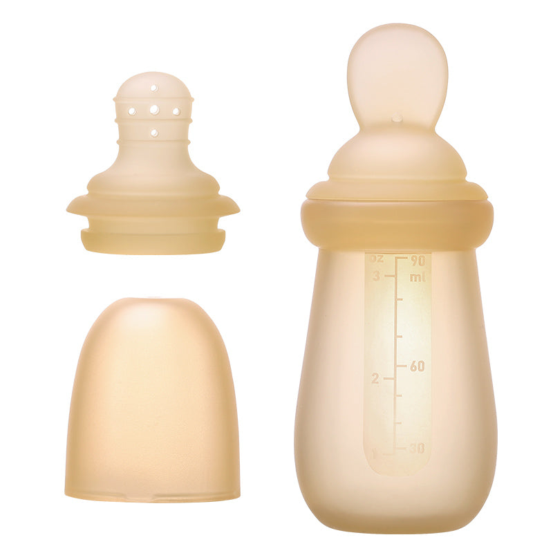 Silicone Infant Feeding Bottle With Spoon | Silicone Feeding Bottle