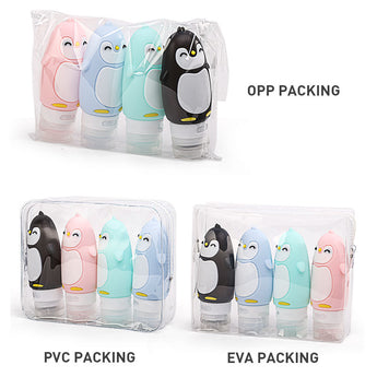 Silicone Travel Size Bottles for Airplane Penguin