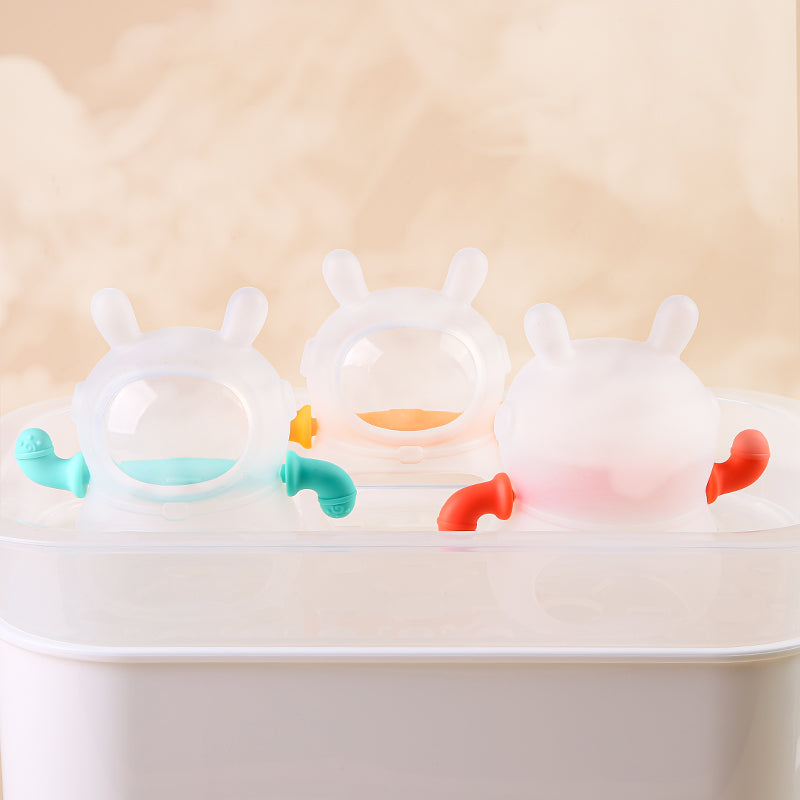 Baby Silicone Teether Mitten Space Bunny