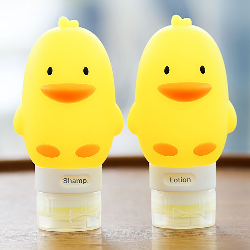 Silicone Toiletry Bottles for Travel Yellow Duck