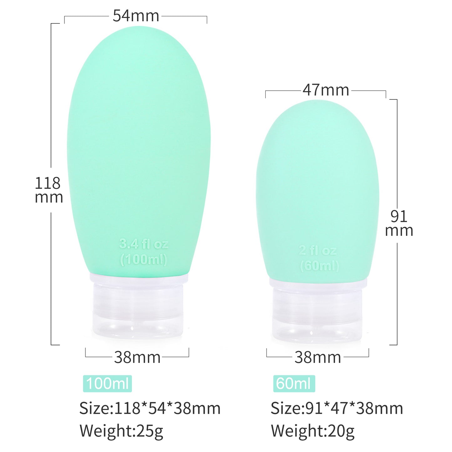 Silicone Shampoo Travel Containers