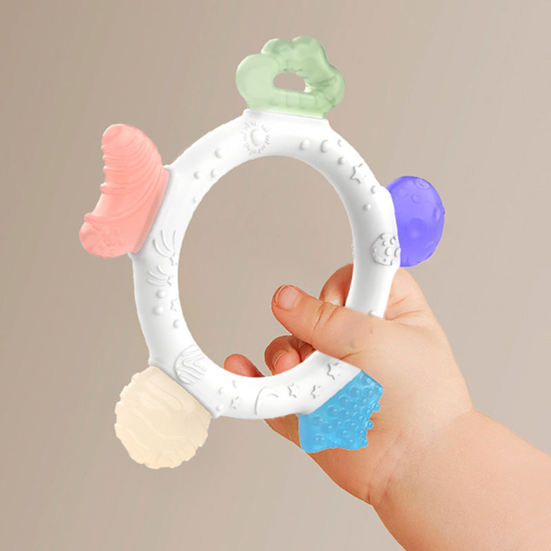 Hand Ring Bite Silicone Teether Molars