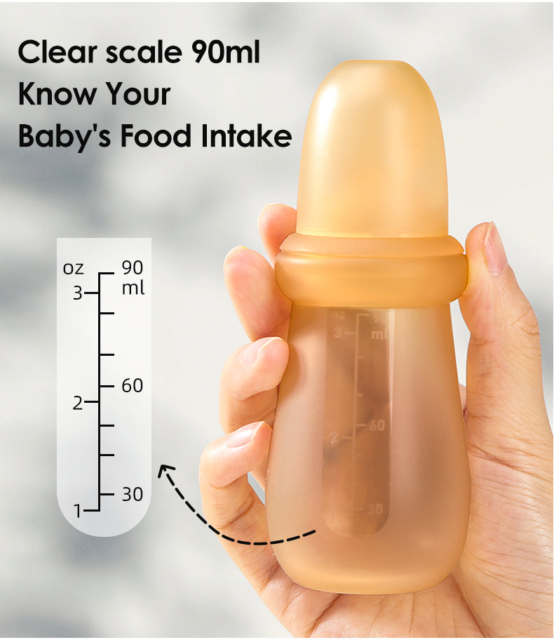 Silicone Infant Feeding Bottle With Spoon | Silicone Feeding Bottle