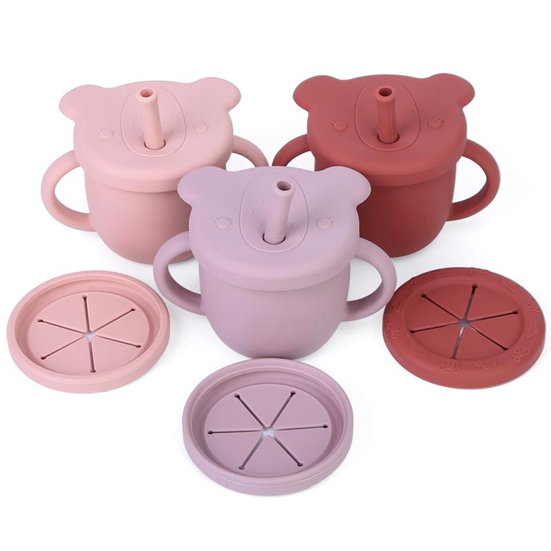 Silicone Snack Cup 2 In 1 Snack and Drink Cup
