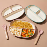 Silicone Divided Oval Two-color Plate