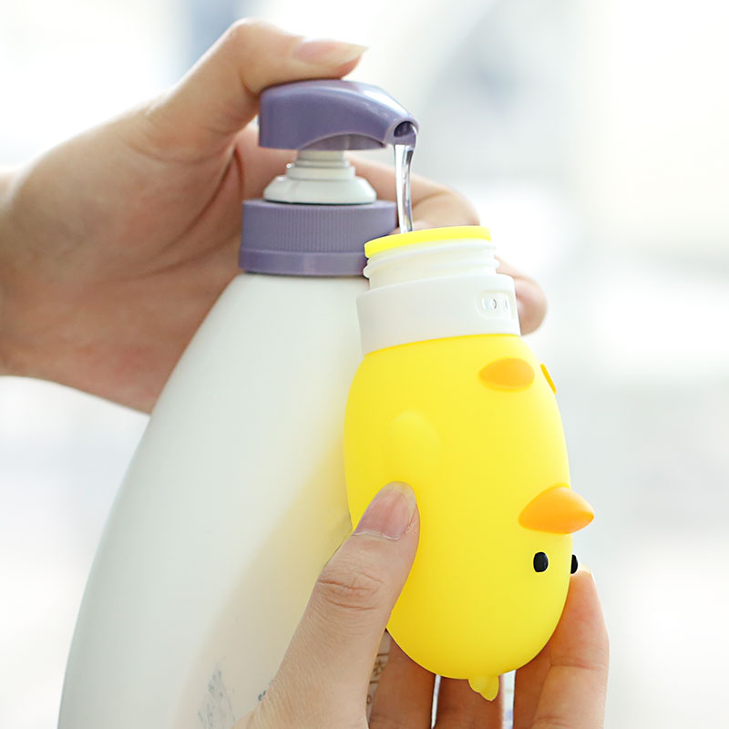 Silicone Toiletry Bottles for Travel Yellow Duck