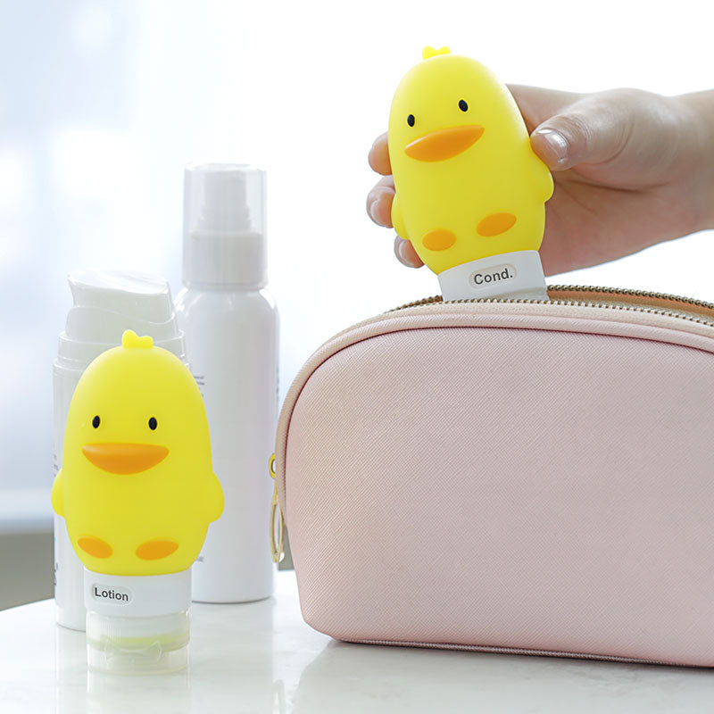 Silicone Toiletry Bottles for Travel Yellow Duck