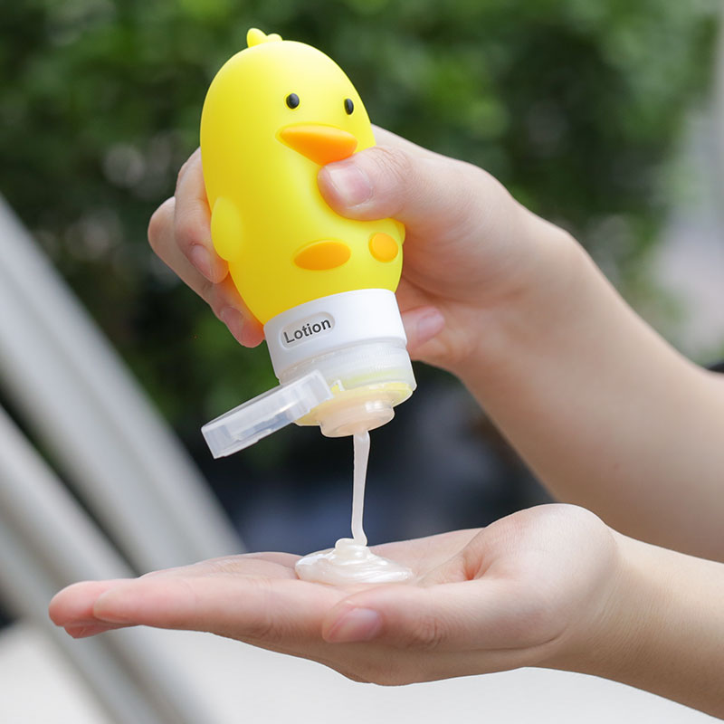 Silicone Toiletry Bottles for Travel Yellow Duck