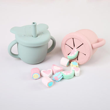Silicone Snack Cup 2 In 1 Snack and Drink Cup