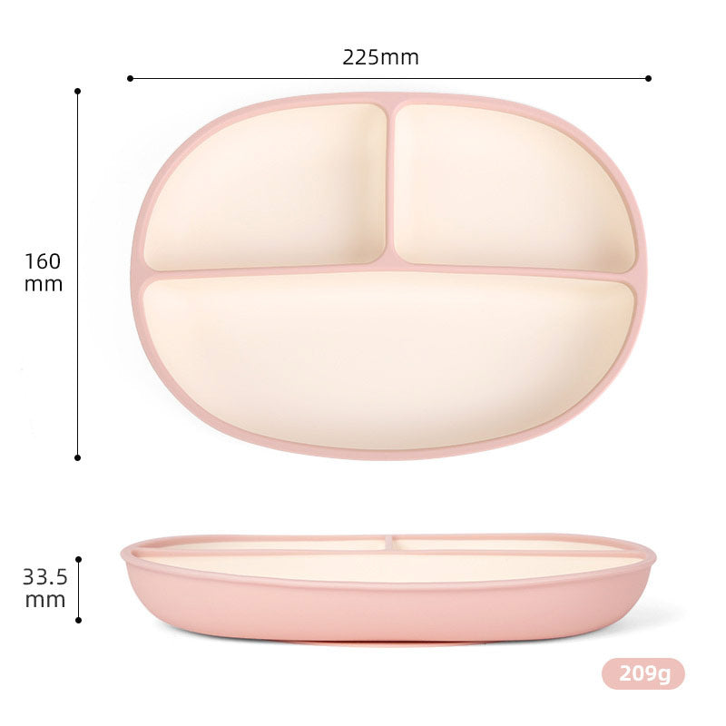 Silicone Divided Oval Two-color Plate