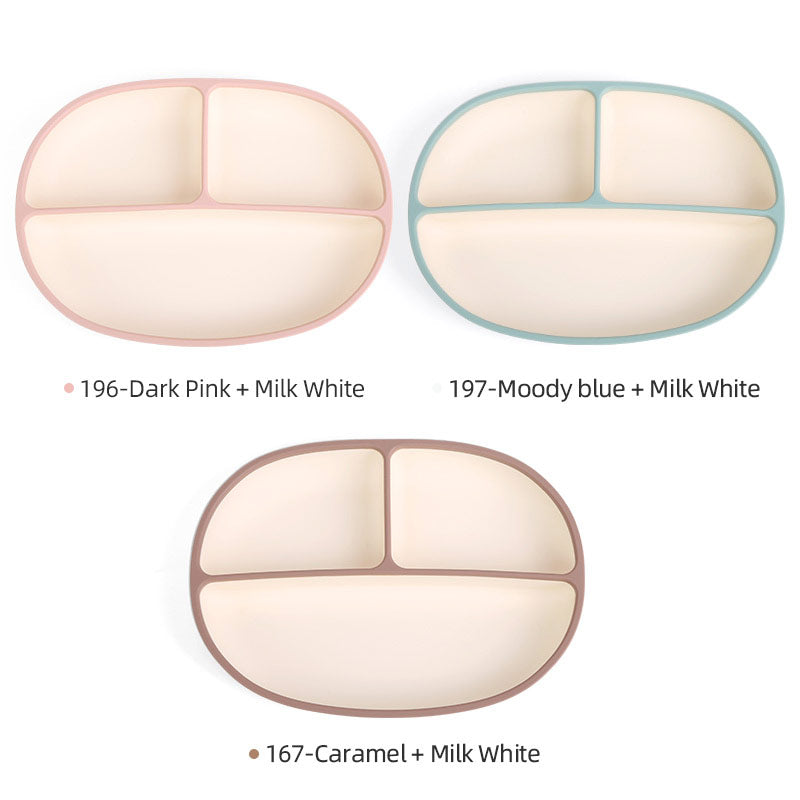 Silicone Divided Oval Two-color Plate