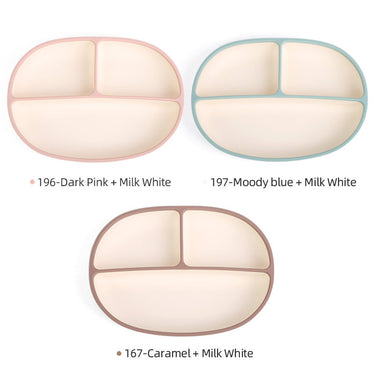 Silicone Divided Oval Two-color Plate