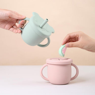 Silicone Snack Cup 2 In 1 Snack and Drink Cup