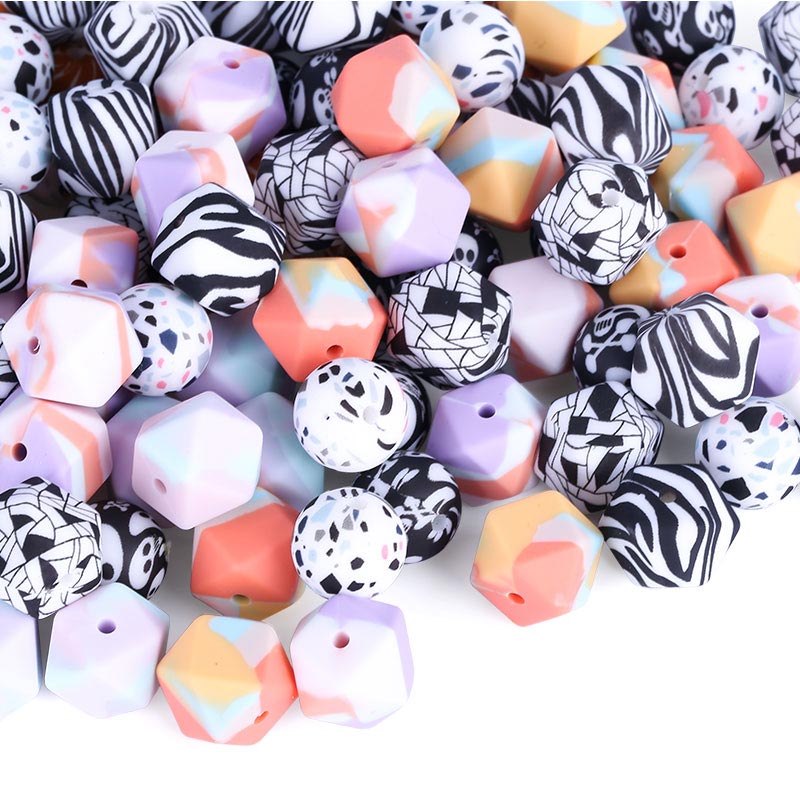 Wholesale Printed Silicone Beads