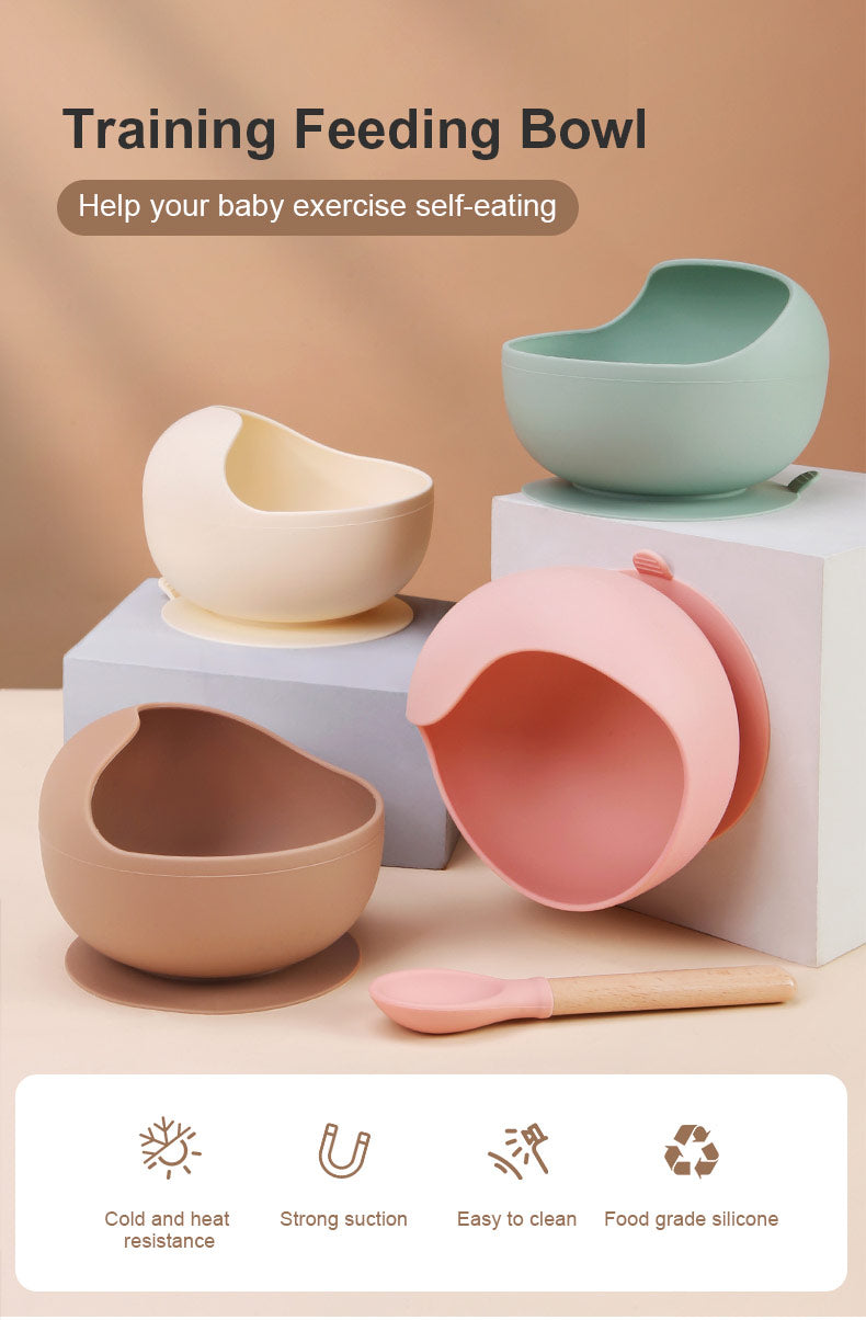 Weaning Sucker Silicone Bowl 