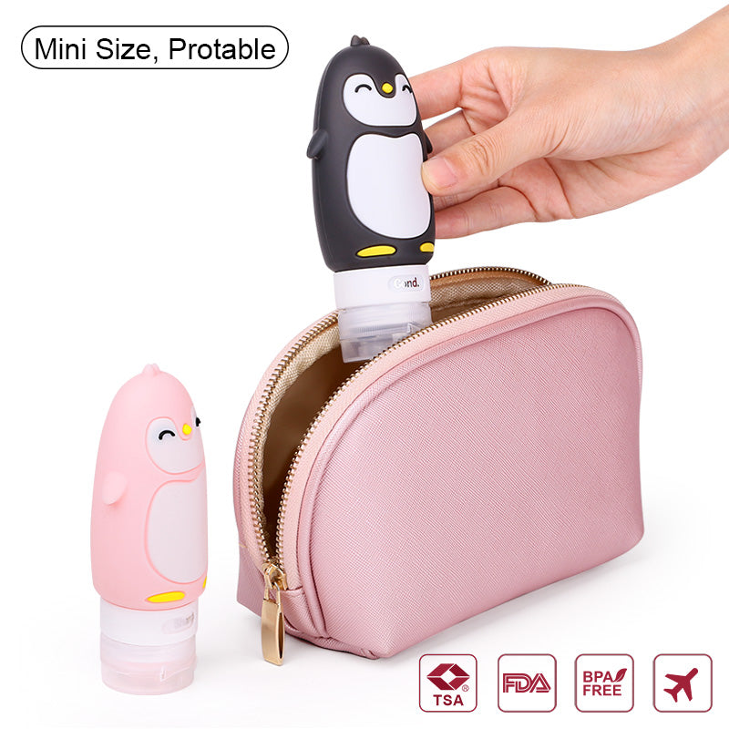 Silicone Travel Size Bottles for Airplane Penguin