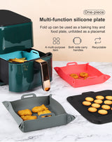 Square silicone air fryer liners plate