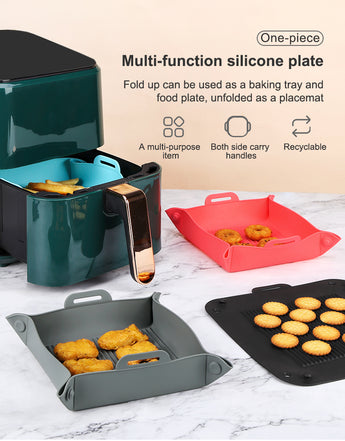 Square silicone air fryer liners plate