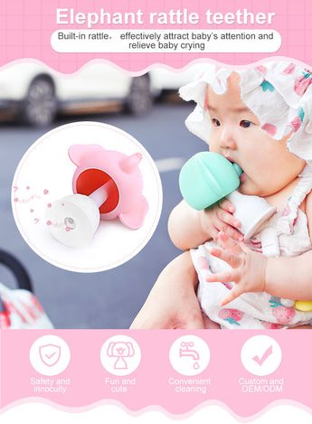 Elephant Teething Toy | Silicone Teething Rattle