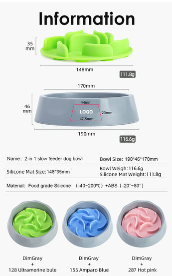 2 In 1 Slow Feeder and Water Puppy Bowl