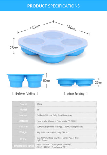 Silicone Ice Cube Tray for Baby Feeding