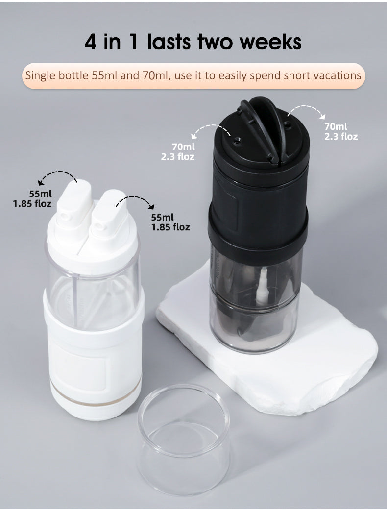 4 In 1  Silicone Travel Size Squeeze  Bottle For Shampoo