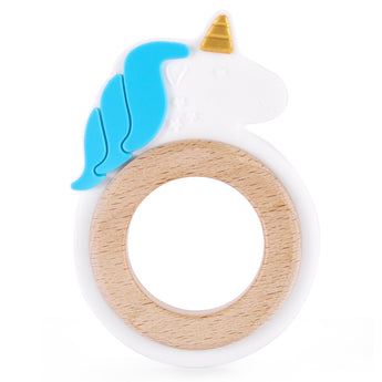 Unicorn Wooden Silicone Teether