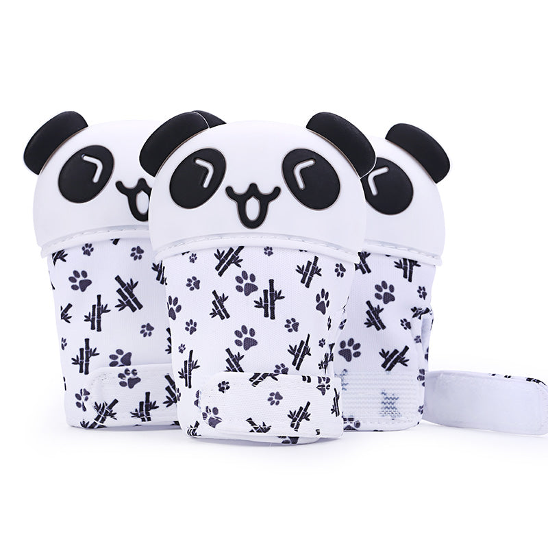 Custom Panda Silicone Teething Gloves