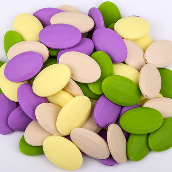 Flat Oval Silicone Beads Supplier