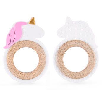 Unicorn Wooden Silicone Teether