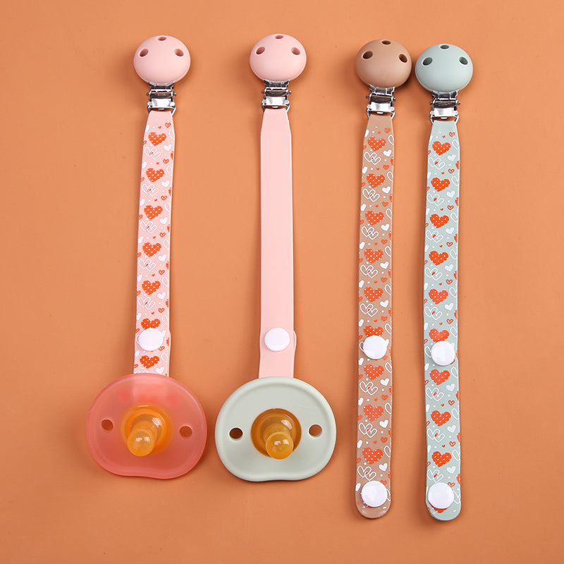 Silicone Wrapped Fabric Pacifier Chain
