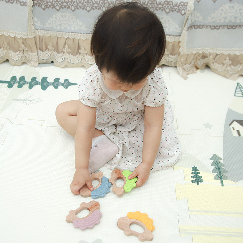 Dinosaur Wooden Silicone Teether