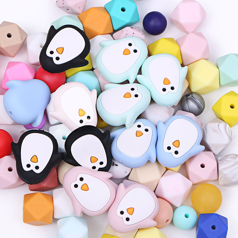 Penguin Silicone Teething Beads