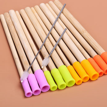 Silicone Tip Bamboo Straw