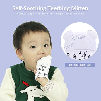 Custom Panda Silicone Teething Gloves