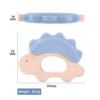 Dinosaur Wooden Silicone Teether