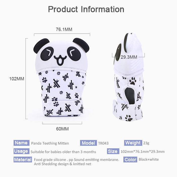 Custom Panda Silicone Teething Gloves