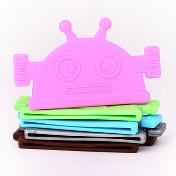 Robot Silicone Teether Bib
