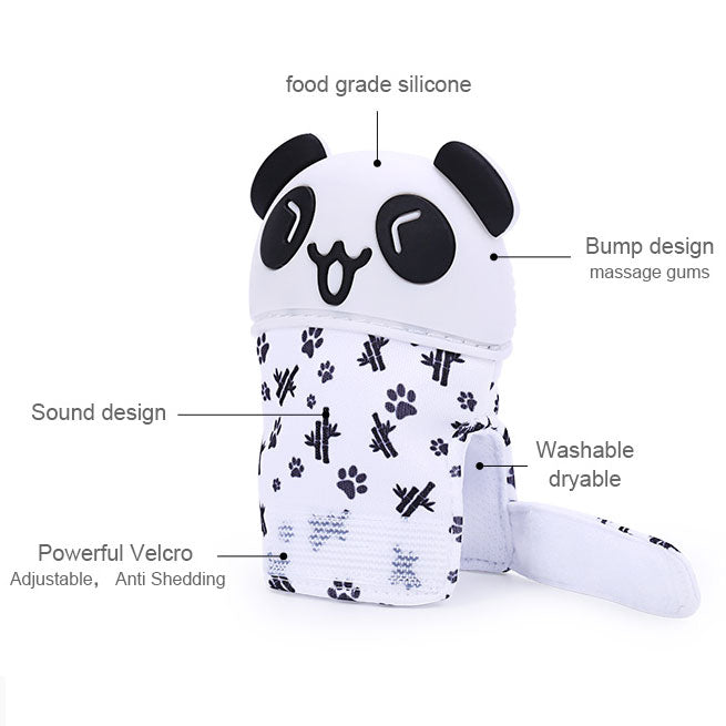 Custom Panda Silicone Teething Gloves