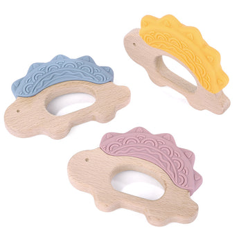 Dinosaur Wooden Silicone Teether
